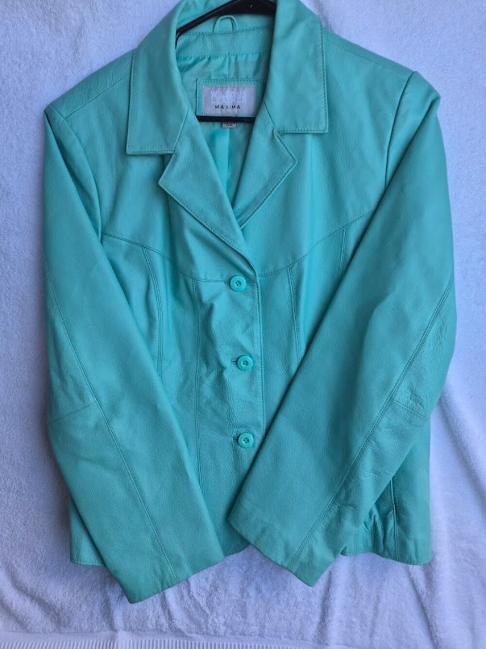 Wilsons Leather Maxima Mint Green Jacket 💚 Size XL